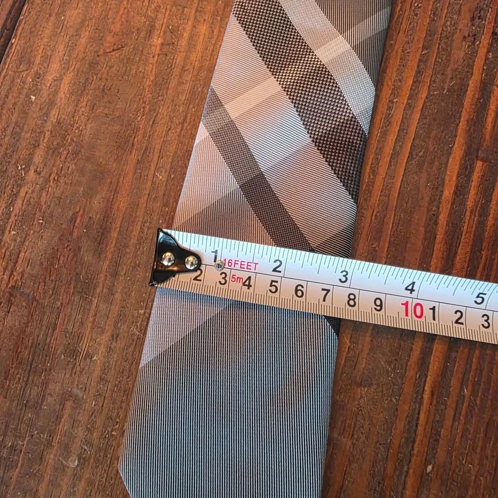 Geoffrey Beene slim‎ greyscale check tie necktie